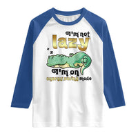 Funny Dinosaur Lover Raglan Shirt I Am Not Lazy I Am On Energy Saving Mode - Wonder Print Shop