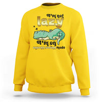 Funny Dinosaur Lover Sweatshirt I Am Not Lazy I Am On Energy Saving Mode - Wonder Print Shop