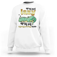 Funny Dinosaur Lover Sweatshirt I Am Not Lazy I Am On Energy Saving Mode - Wonder Print Shop