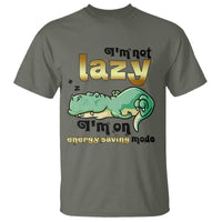 Funny Dinosaur Lover T Shirt I Am Not Lazy I Am On Energy Saving Mode - Wonder Print Shop