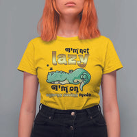 Funny Dinosaur Lover T Shirt For Women I Am Not Lazy I Am On Energy Saving Mode - Wonder Print Shop