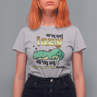 Funny Dinosaur Lover T Shirt For Women I Am Not Lazy I Am On Energy Saving Mode - Wonder Print Shop