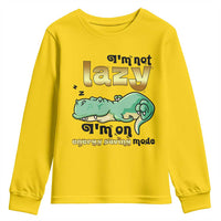 Funny Dinosaur Lover Youth Sweatshirt I Am Not Lazy I Am On Energy Saving Mode - Wonder Print Shop