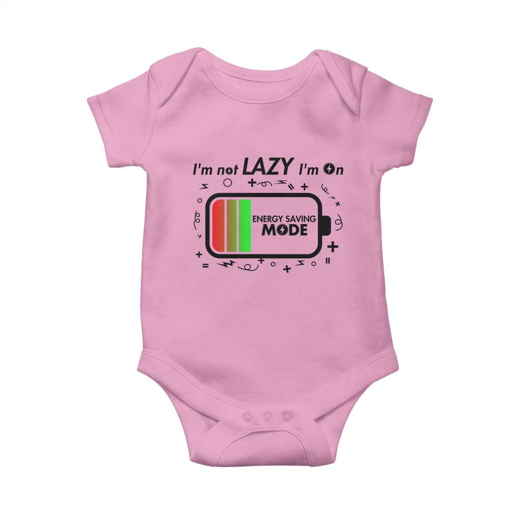Funny Sarcastic Saying Baby Onesie I Am On Energy Saving Mode - Wonder Print Shop