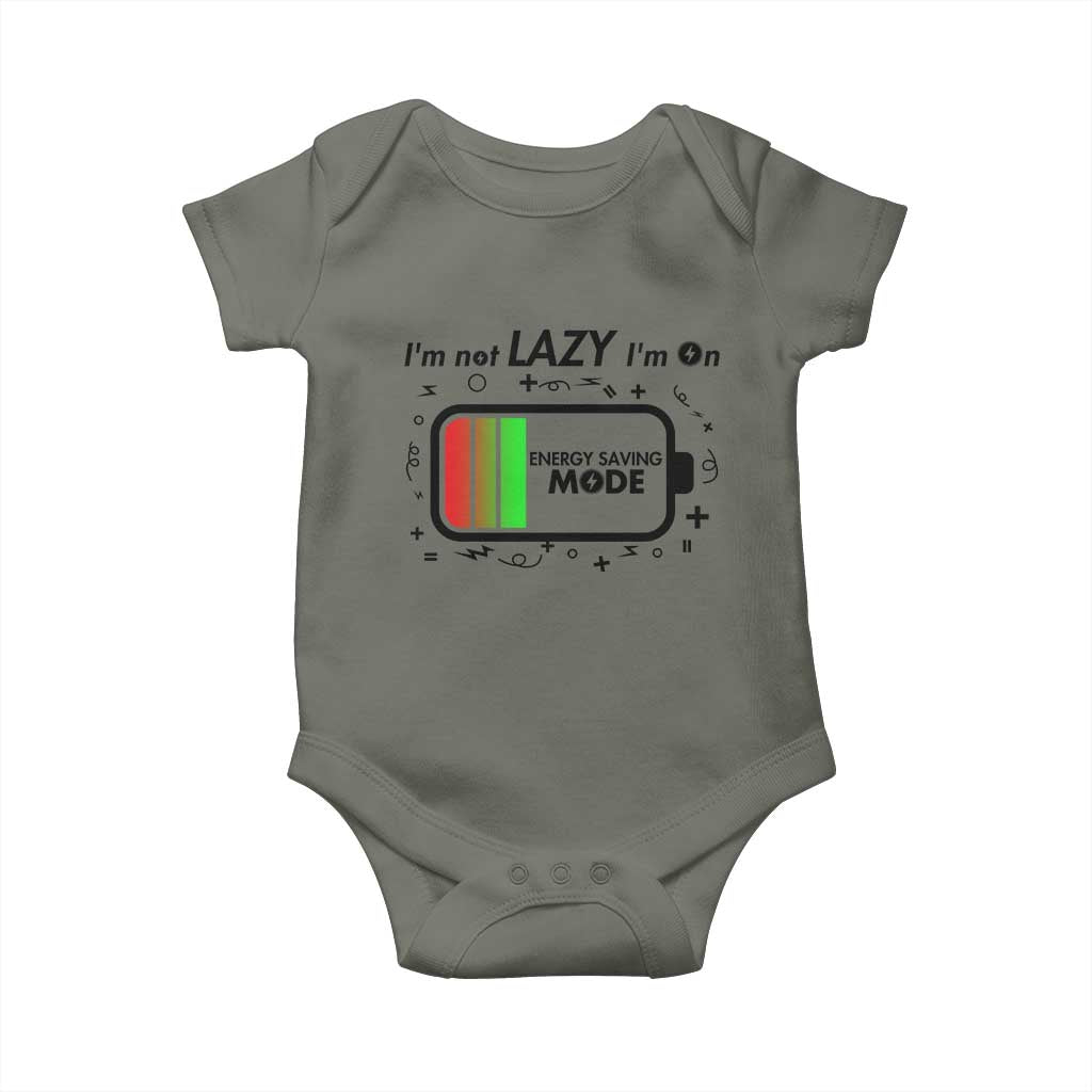 Funny Sarcastic Saying Baby Onesie I Am On Energy Saving Mode - Wonder Print Shop