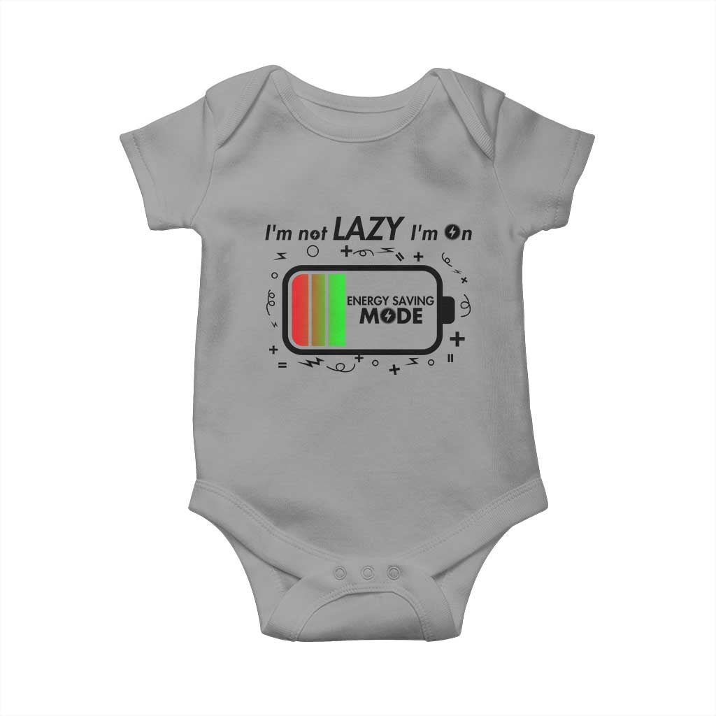 Funny Sarcastic Saying Baby Onesie I Am On Energy Saving Mode - Wonder Print Shop