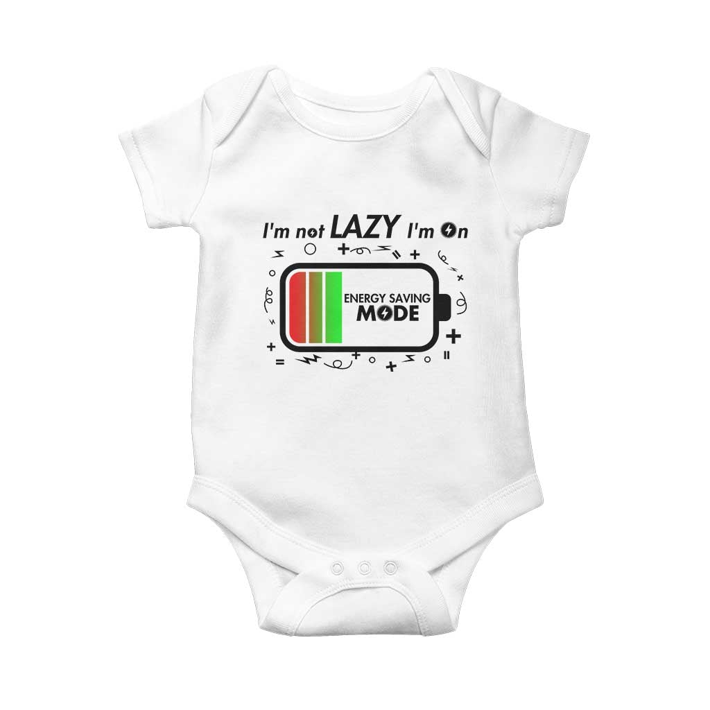Funny Sarcastic Saying Baby Onesie I Am On Energy Saving Mode - Wonder Print Shop