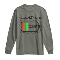 Funny Sarcastic Saying Long Sleeve Shirt I Am On Energy Saving Mode - Wonder Print Shop