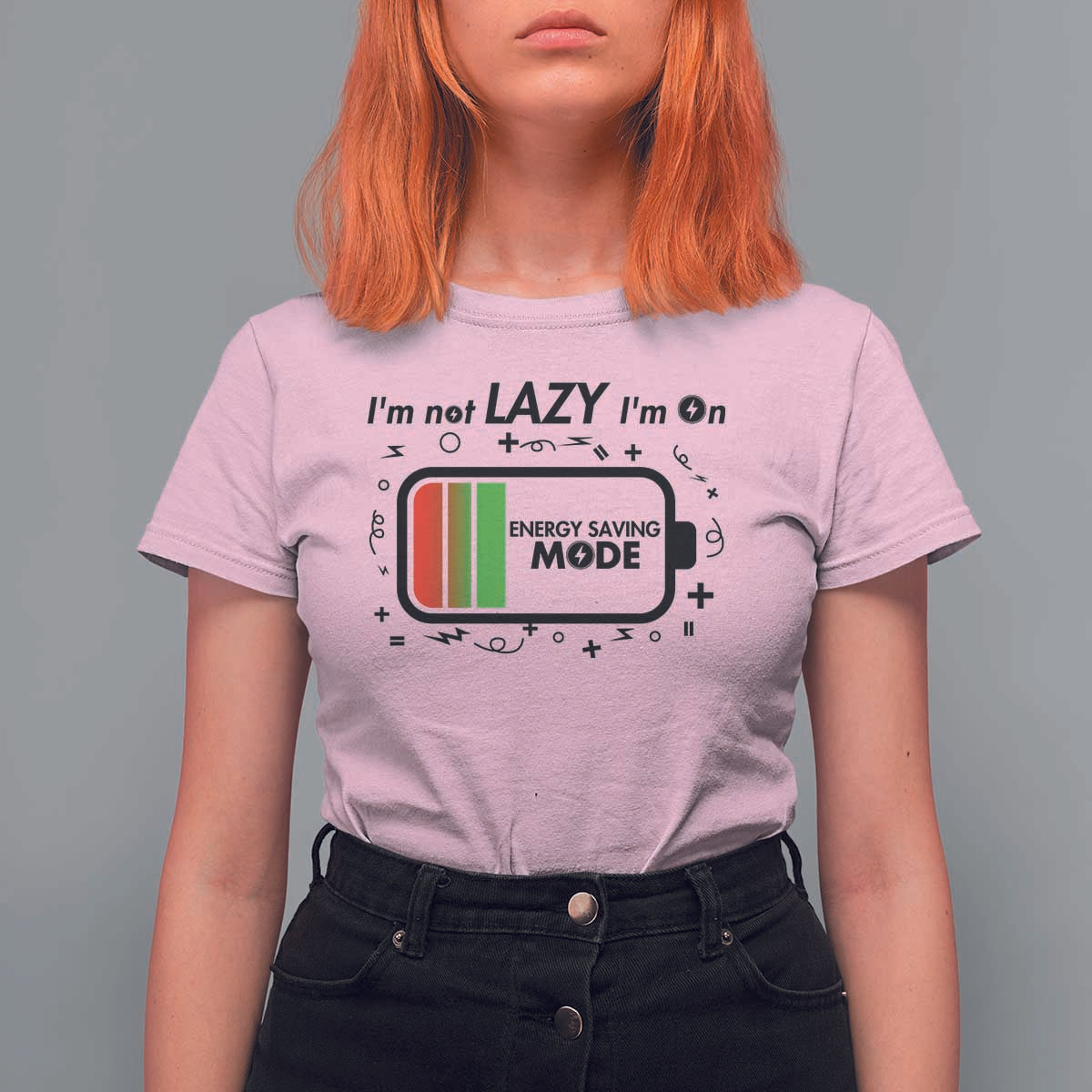 Funny Sarcastic Saying T Shirt For Women I Am On Energy Saving Mode - Wonder Print Shop