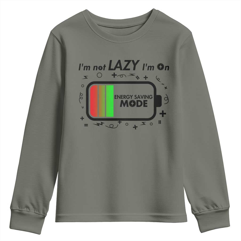 Funny Sarcastic Saying Youth Sweatshirt I Am On Energy Saving Mode - Wonder Print Shop