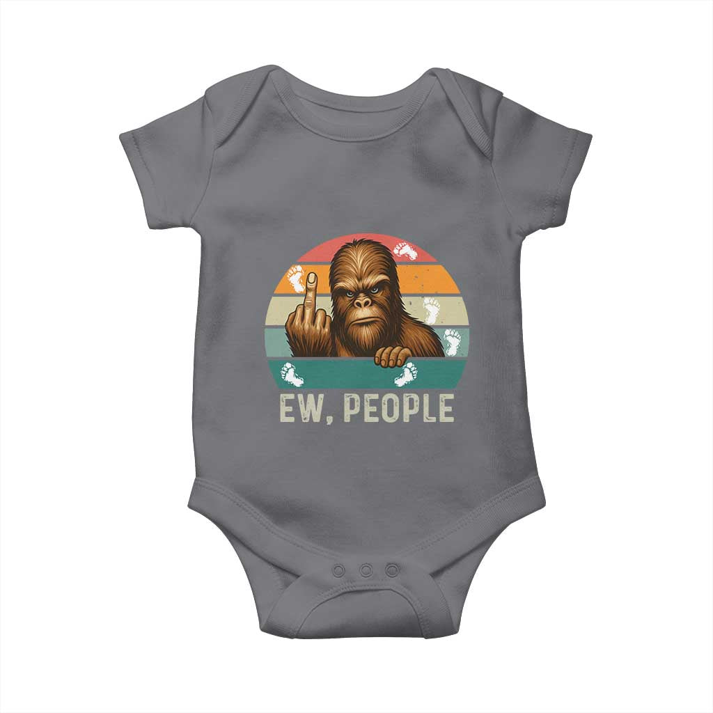 Bigfoot Lover Baby Onesie Funny Ew People Retro Sunset Design - Wonder Print Shop
