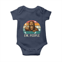 Bigfoot Lover Baby Onesie Funny Ew People Retro Sunset Design - Wonder Print Shop