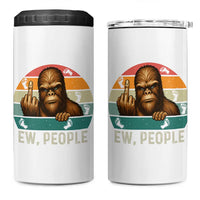 Bigfoot Lover 4 in 1 Can Cooler Tumbler Funny Ew People Retro Sunset Design