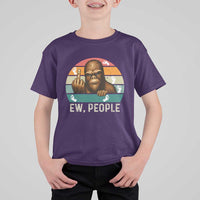Bigfoot Lover T Shirt For Kid Funny Ew People Retro Sunset Design - Wonder Print Shop