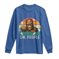 Bigfoot Lover Long Sleeve Shirt Funny Ew People Retro Sunset Design - Wonder Print Shop