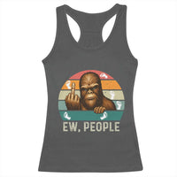 Bigfoot Lover Racerback Tank Top Funny Ew People Retro Sunset Design - Wonder Print Shop
