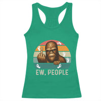 Bigfoot Lover Racerback Tank Top Funny Ew People Retro Sunset Design - Wonder Print Shop