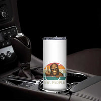 Bigfoot Lover Skinny Tumbler Funny Ew People Retro Sunset Design