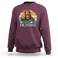 Bigfoot Lover Sweatshirt Funny Ew People Retro Sunset Design - Wonder Print Shop