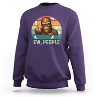 Bigfoot Lover Sweatshirt Funny Ew People Retro Sunset Design - Wonder Print Shop
