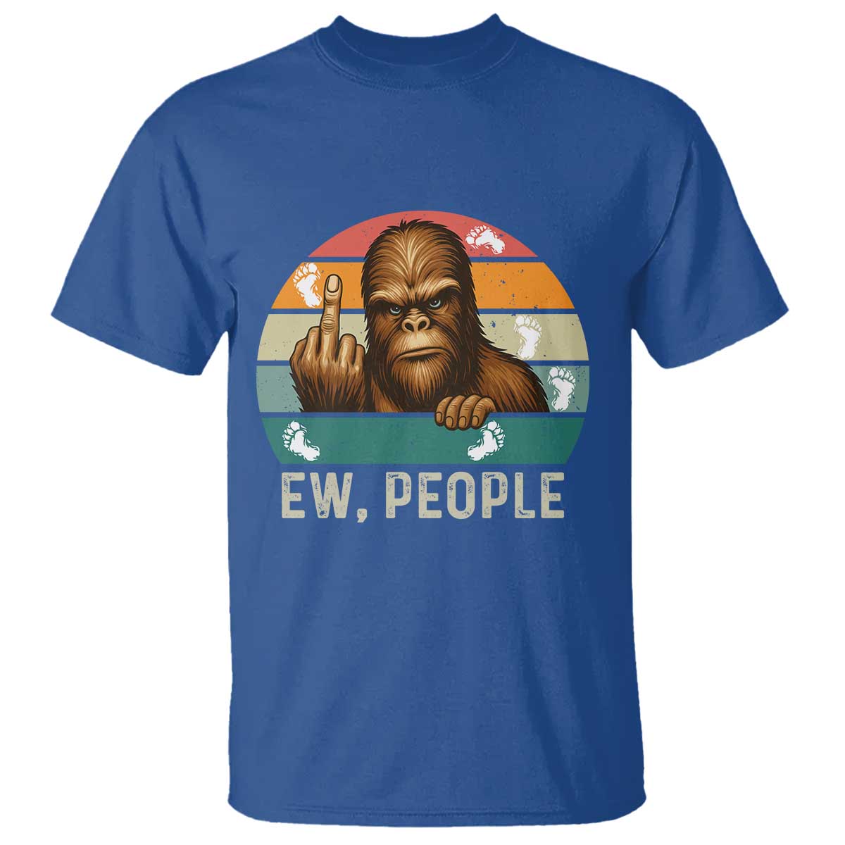 Bigfoot Lover T Shirt Funny Ew People Retro Sunset Design - Wonder Print Shop