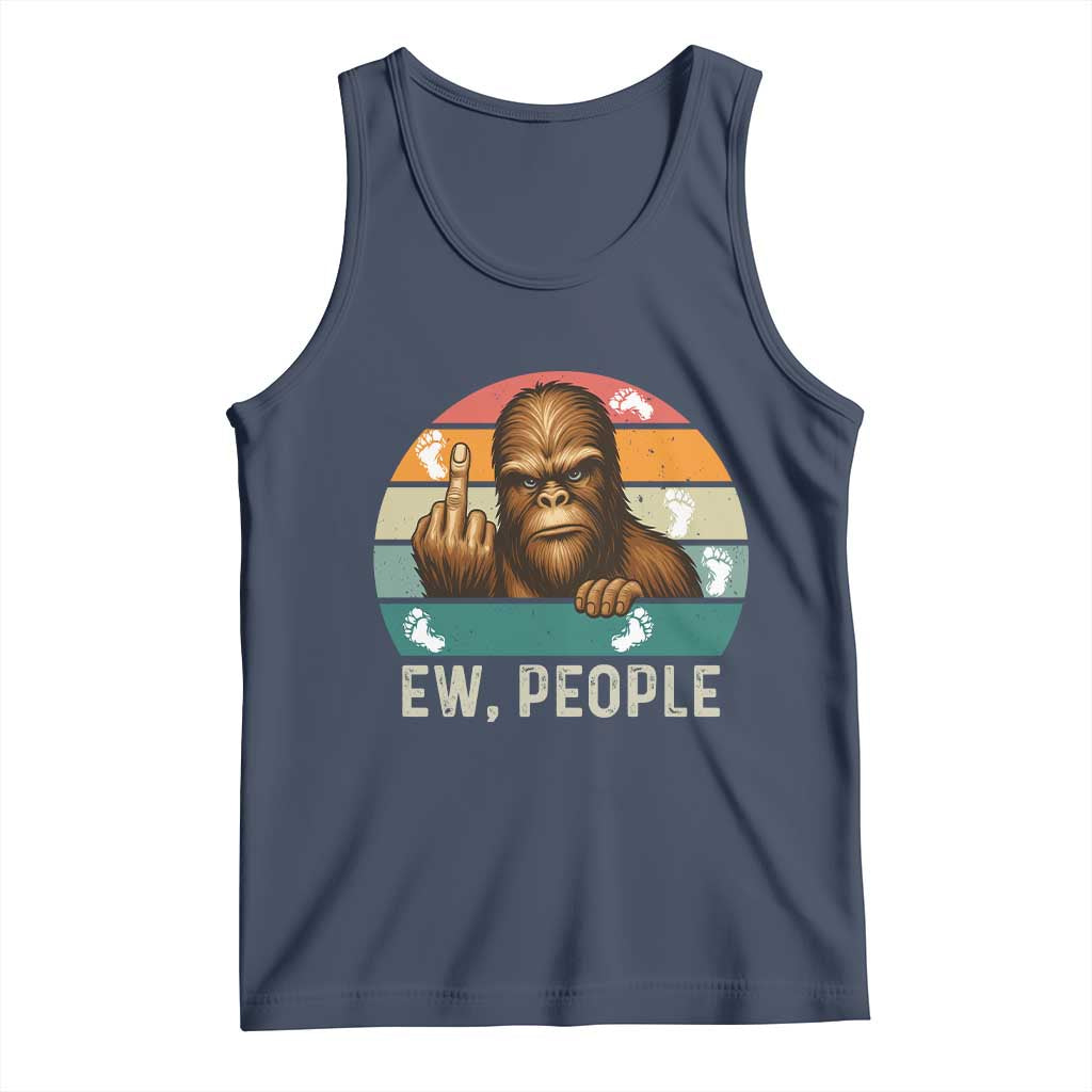 Bigfoot Lover Tank Top Funny Ew People Retro Sunset Design - Wonder Print Shop
