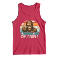 Bigfoot Lover Tank Top Funny Ew People Retro Sunset Design - Wonder Print Shop