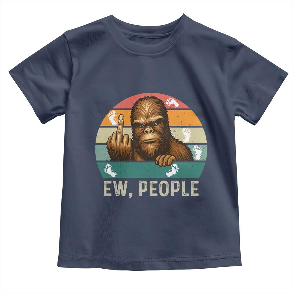 Bigfoot Lover Toddler T Shirt Funny Ew People Retro Sunset Design - Wonder Print Shop