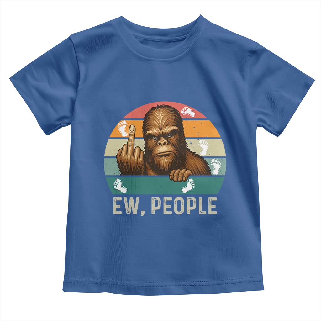 Bigfoot Lover Toddler T Shirt Funny Ew People Retro Sunset Design - Wonder Print Shop