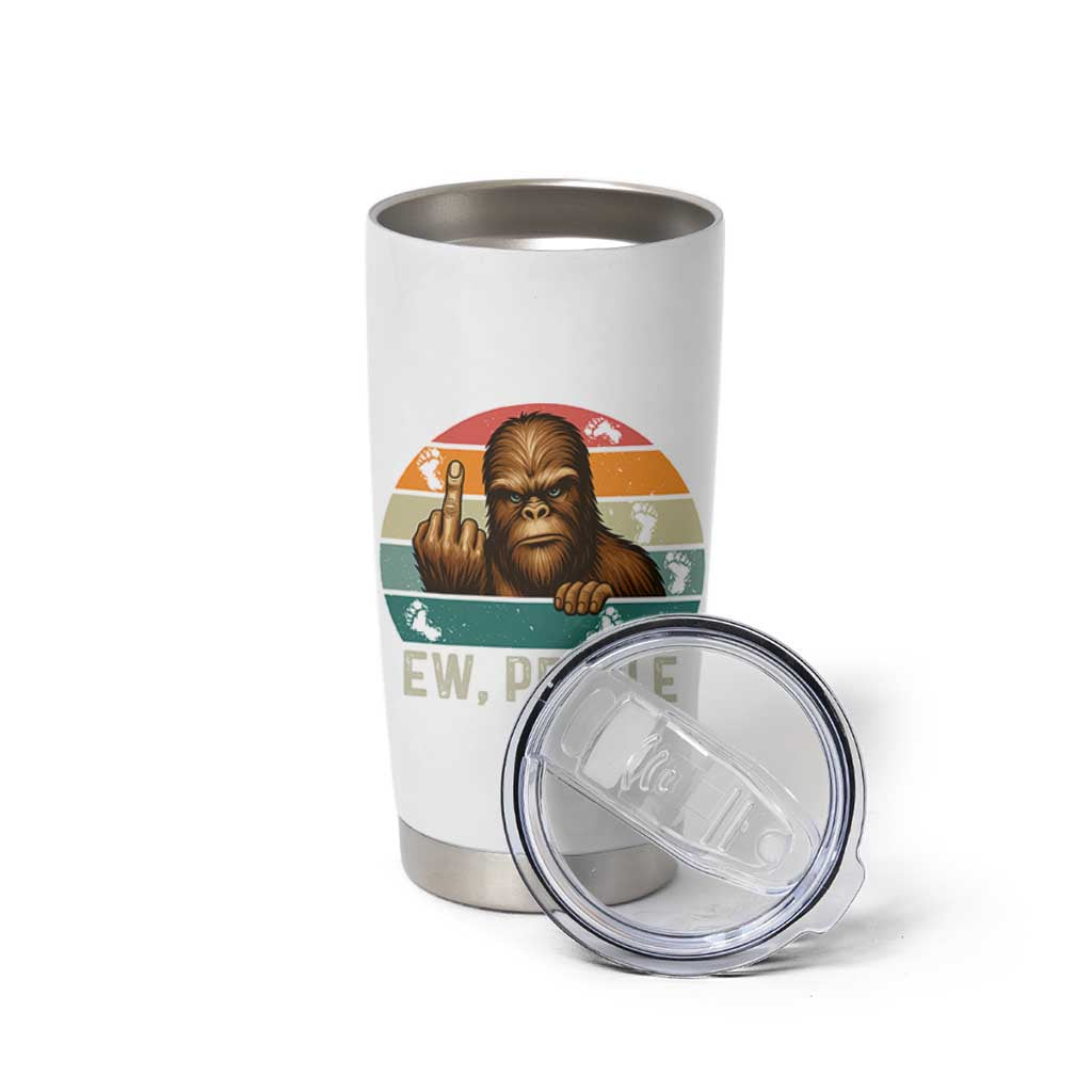 Bigfoot Lover Tumbler Cup Funny Ew People Retro Sunset Design