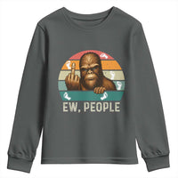 Bigfoot Lover Youth Sweatshirt Funny Ew People Retro Sunset Design - Wonder Print Shop