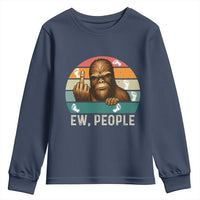 Bigfoot Lover Youth Sweatshirt Funny Ew People Retro Sunset Design - Wonder Print Shop