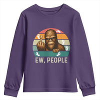 Bigfoot Lover Youth Sweatshirt Funny Ew People Retro Sunset Design - Wonder Print Shop