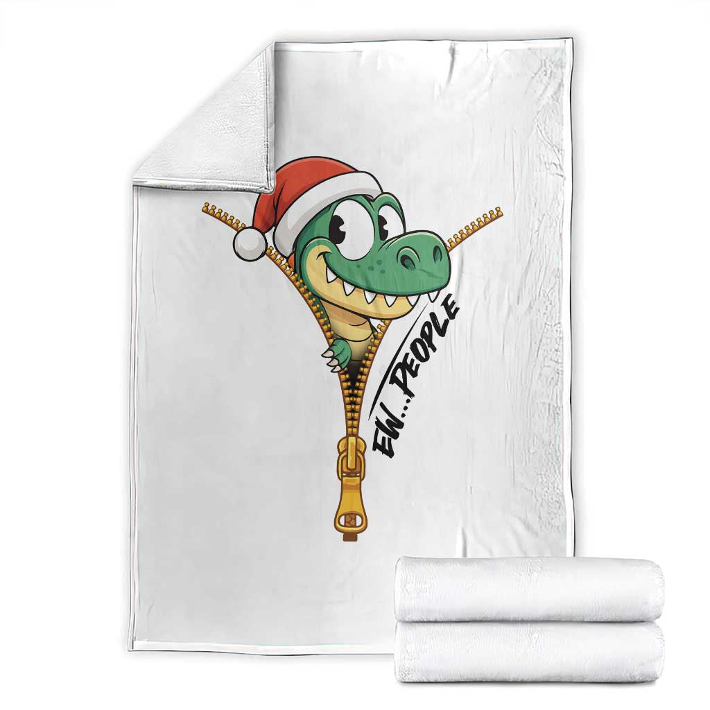 Funny Christmas Dinosaur Throw Blanket Ew People Xmas Gift - Wonder Print Shop