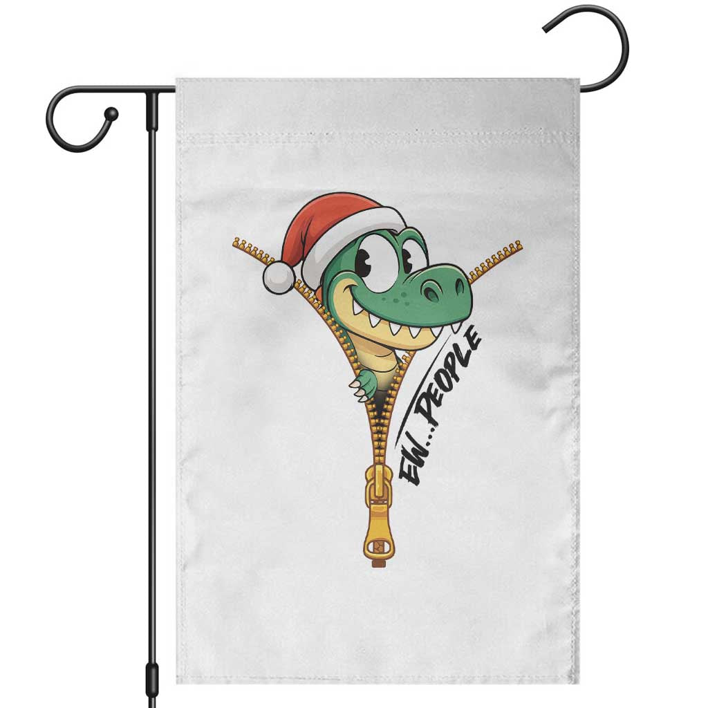 Funny Christmas Dinosaur Garden Flag Ew People Xmas Gift - Wonder Print Shop