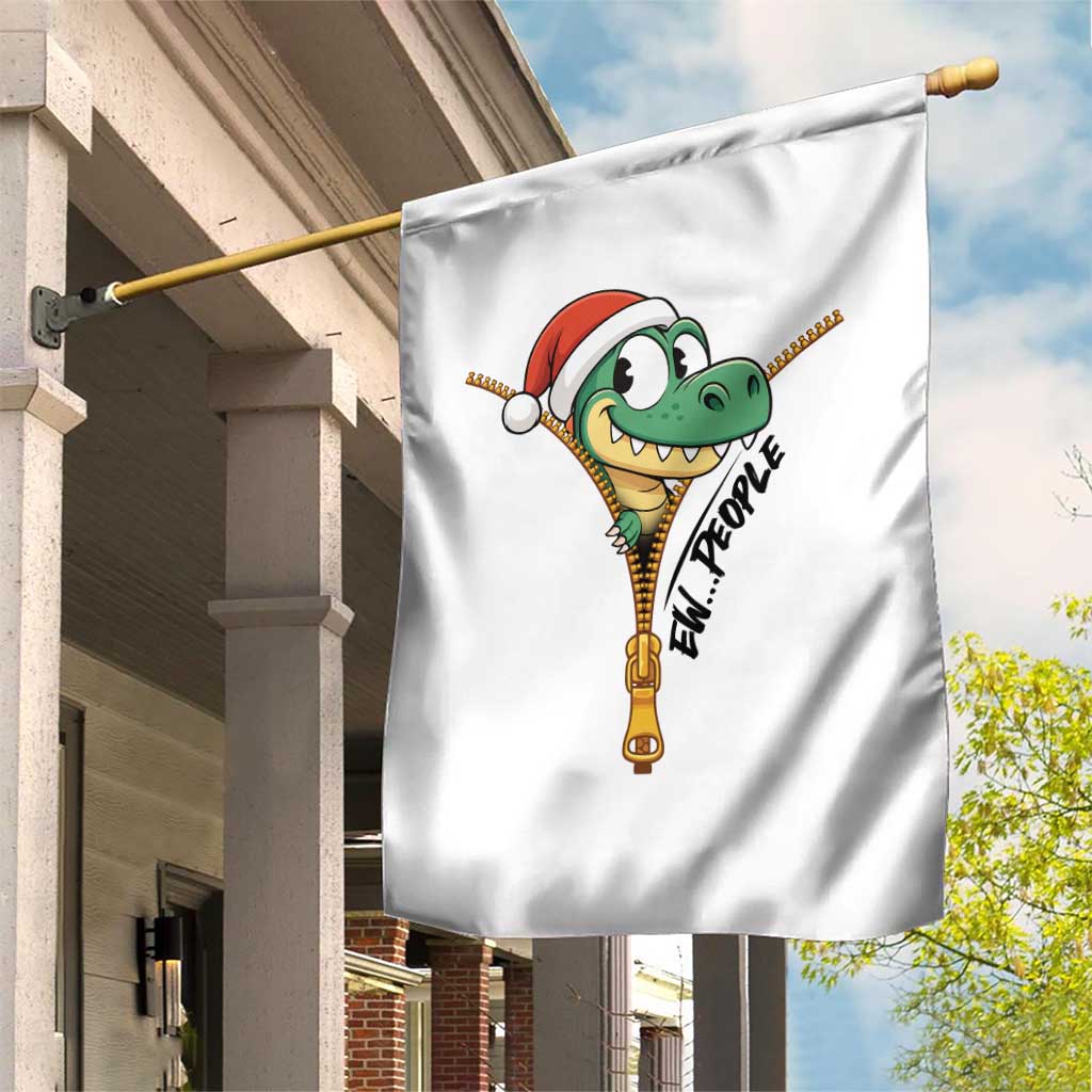 Funny Christmas Dinosaur Garden Flag Ew People Xmas Gift - Wonder Print Shop