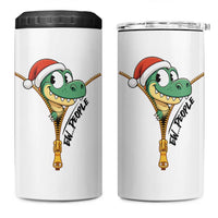 Funny Christmas Dinosaur 4 in 1 Can Cooler Tumbler Ew People Xmas Gift