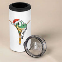 Funny Christmas Dinosaur 4 in 1 Can Cooler Tumbler Ew People Xmas Gift