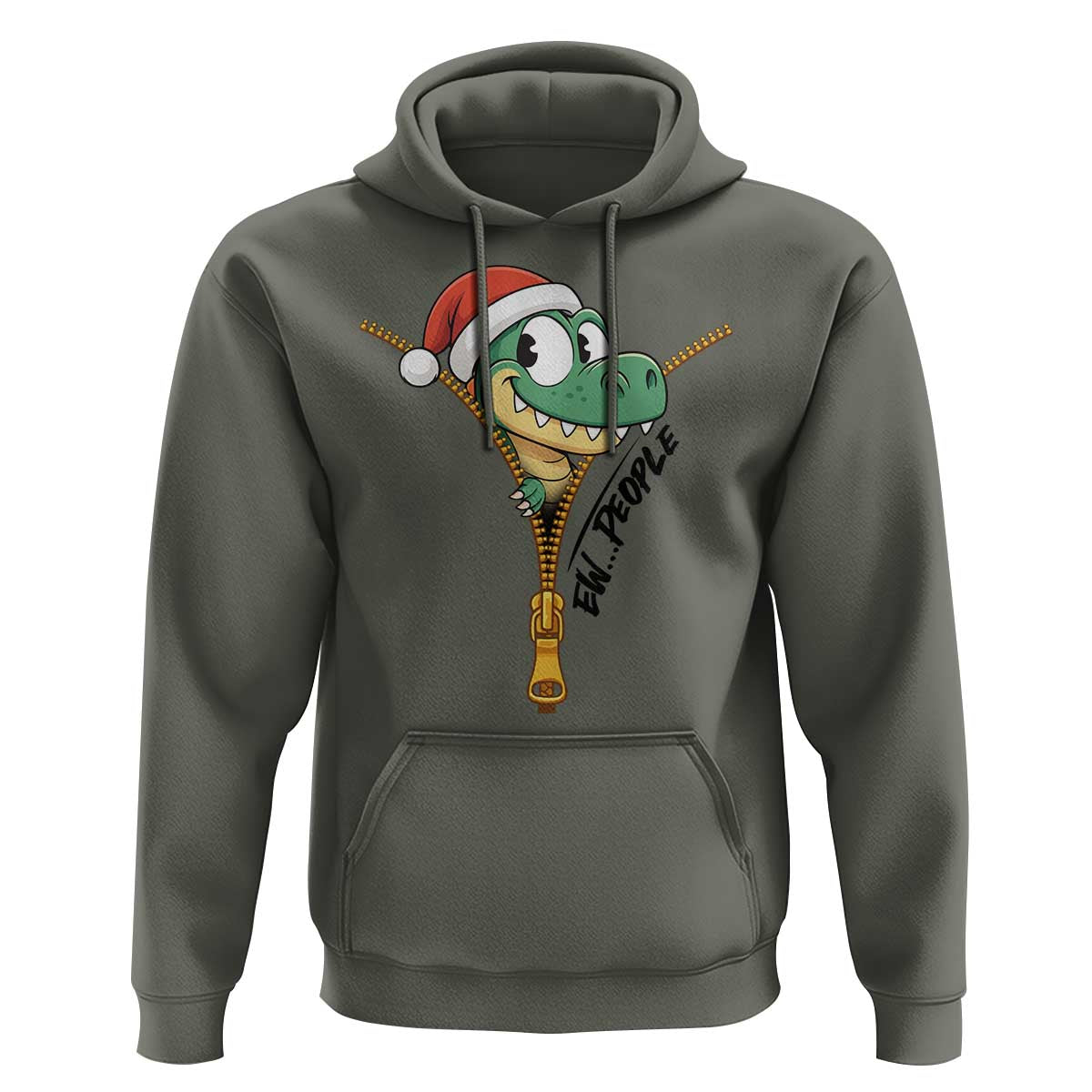 Funny Christmas Dinosaur Hoodie Ew People Xmas Gift - Wonder Print Shop