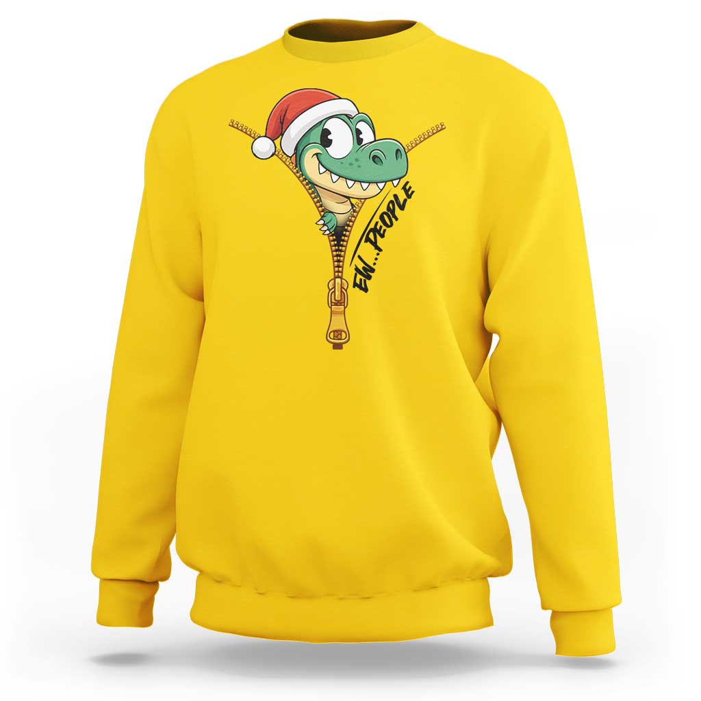 Funny Christmas Dinosaur Sweatshirt Ew People Xmas Gift - Wonder Print Shop