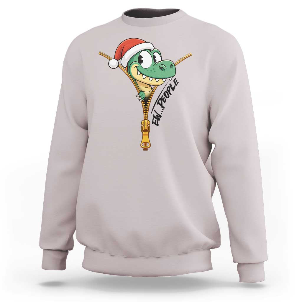 Funny Christmas Dinosaur Sweatshirt Ew People Xmas Gift - Wonder Print Shop