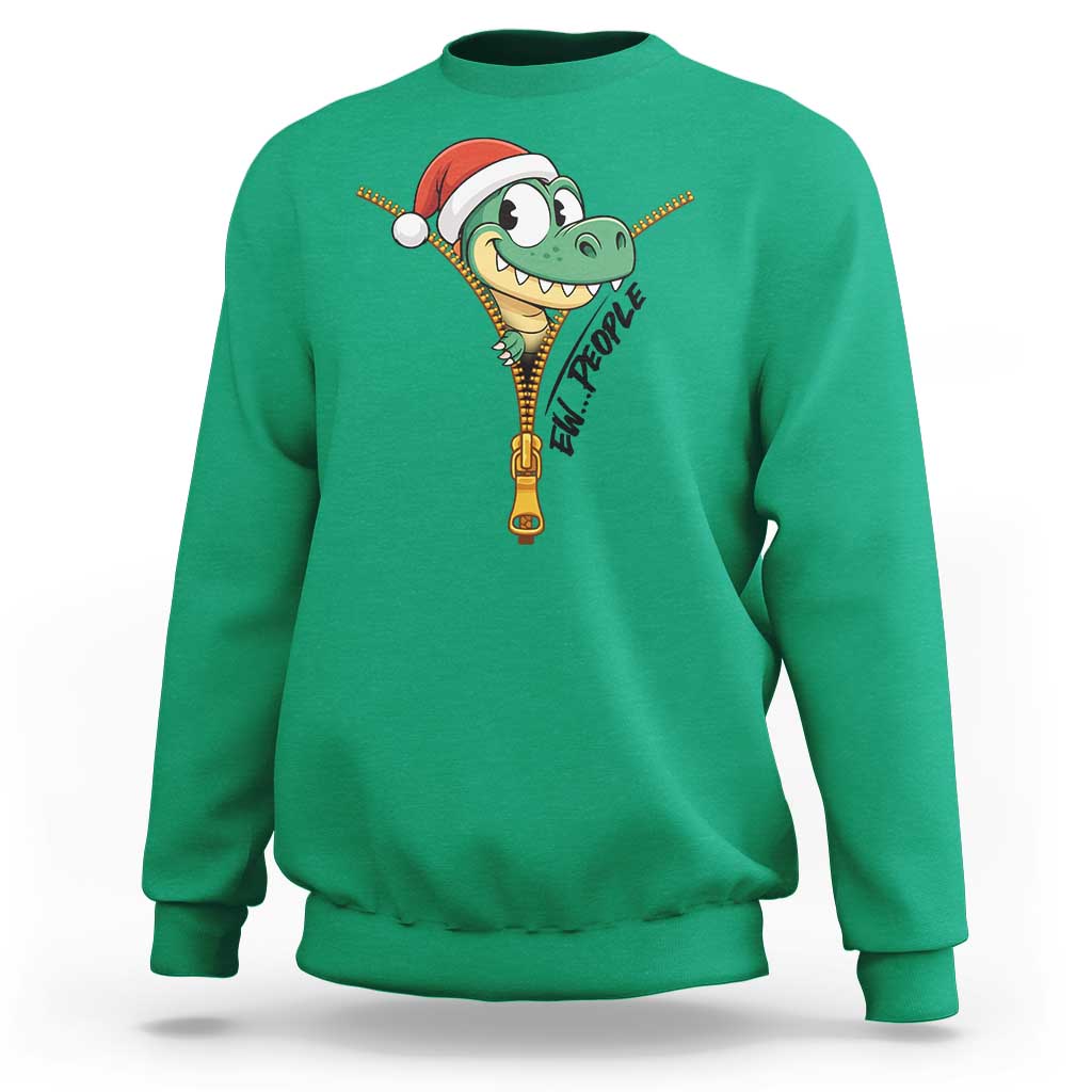 Funny Christmas Dinosaur Sweatshirt Ew People Xmas Gift - Wonder Print Shop