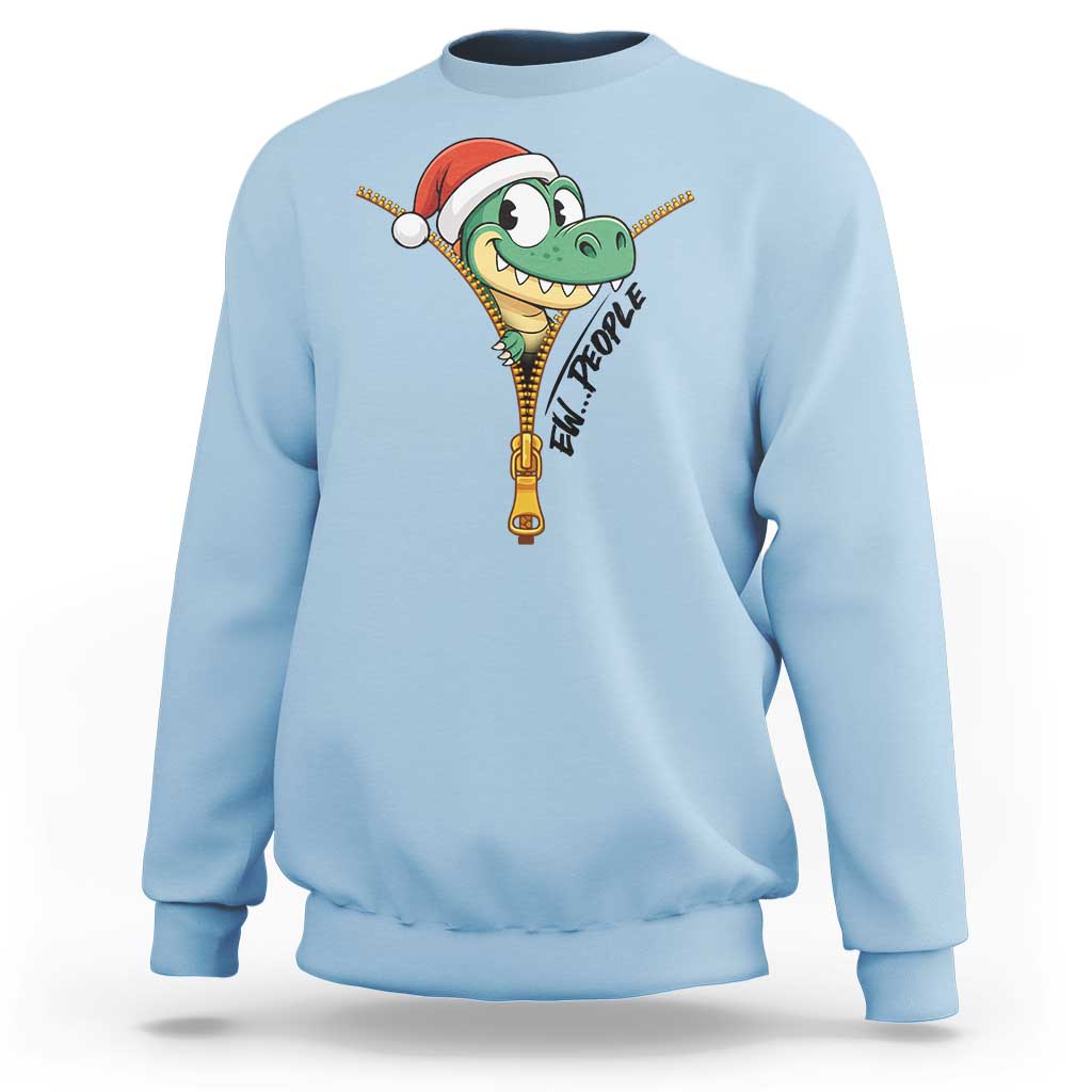Funny Christmas Dinosaur Sweatshirt Ew People Xmas Gift - Wonder Print Shop