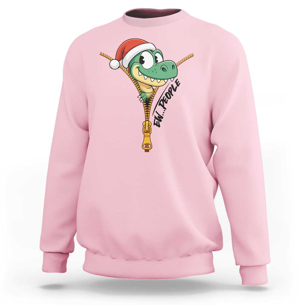 Funny Christmas Dinosaur Sweatshirt Ew People Xmas Gift - Wonder Print Shop