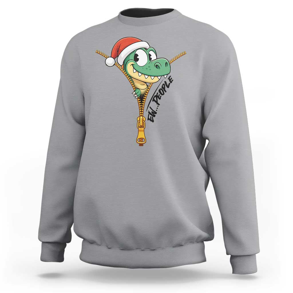 Funny Christmas Dinosaur Sweatshirt Ew People Xmas Gift - Wonder Print Shop