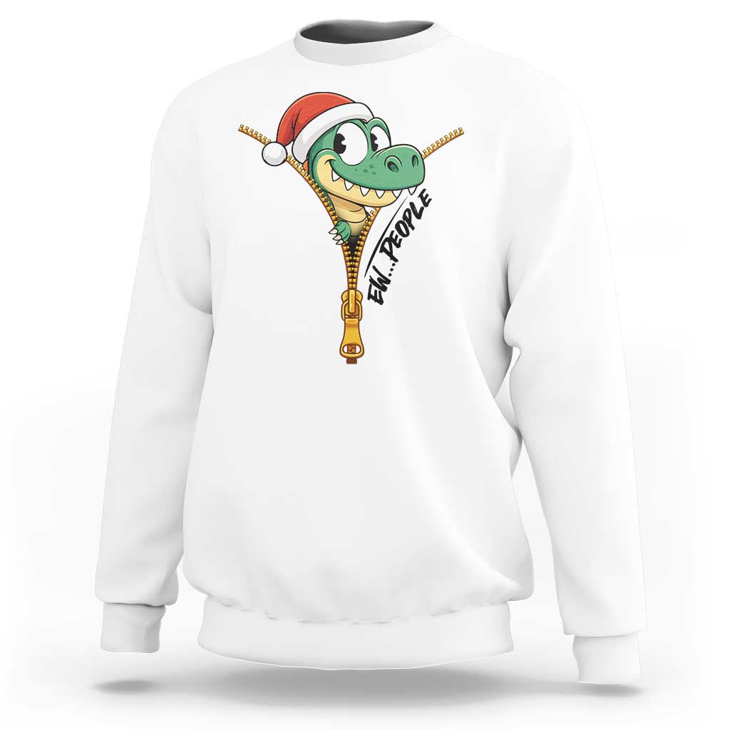 Funny Christmas Dinosaur Sweatshirt Ew People Xmas Gift - Wonder Print Shop