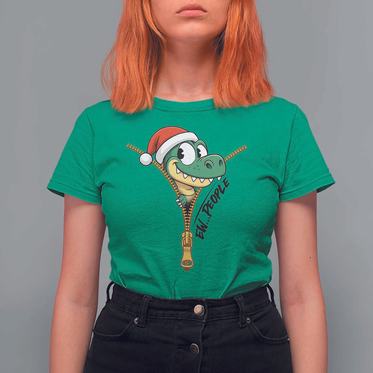 Funny Christmas Dinosaur T Shirt For Women Ew People Xmas Gift - Wonder Print Shop