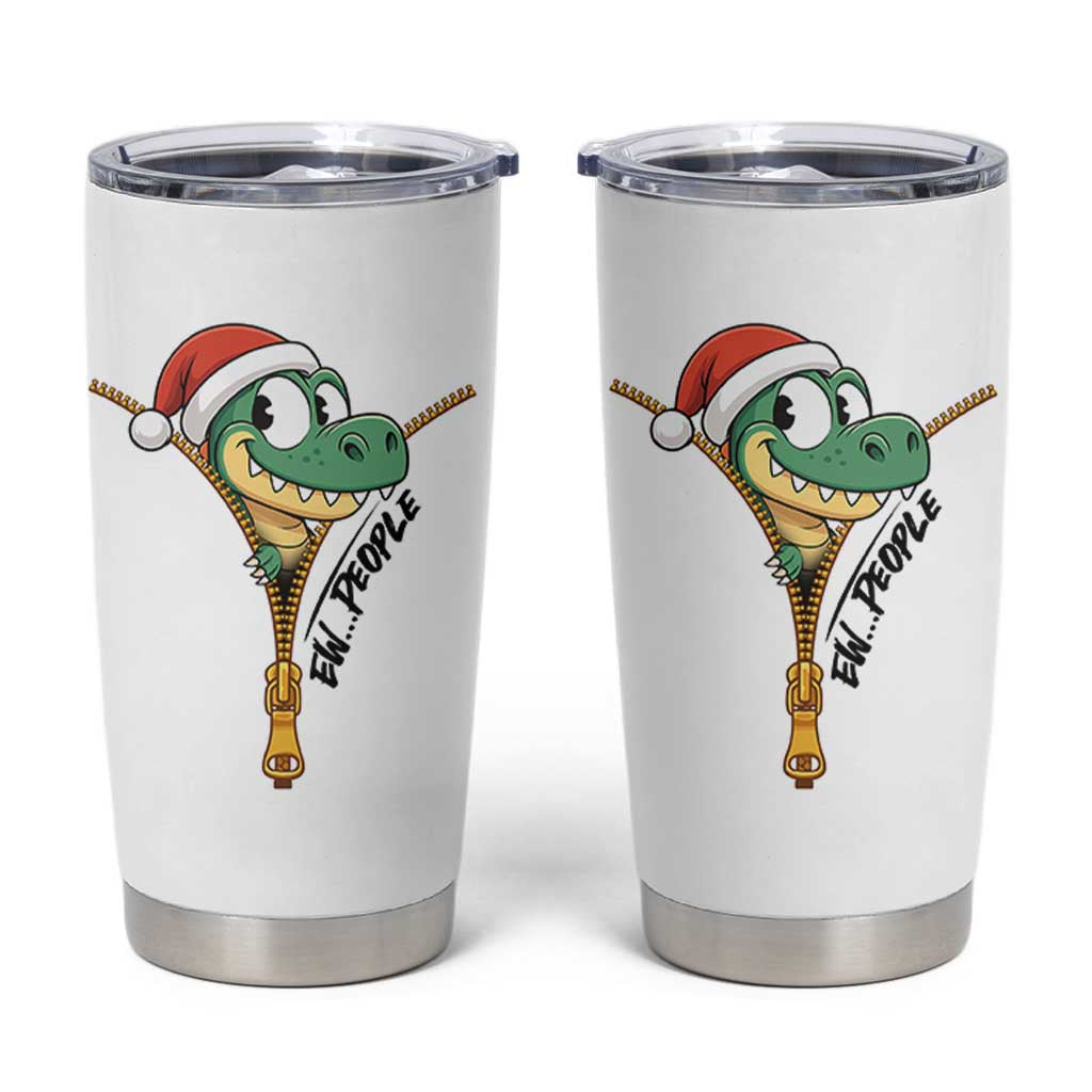 Funny Christmas Dinosaur Tumbler Cup Ew People Xmas Gift