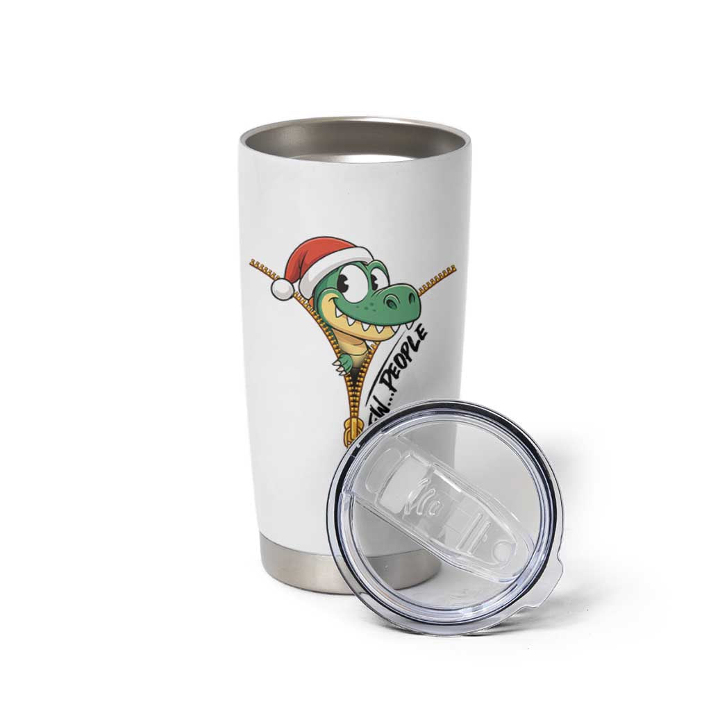 Funny Christmas Dinosaur Tumbler Cup Ew People Xmas Gift