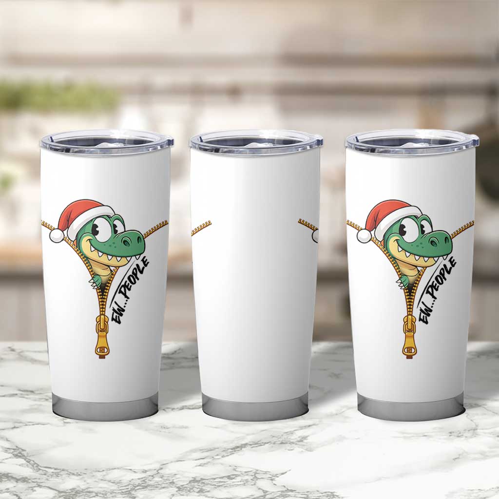 Funny Christmas Dinosaur Tumbler Cup Ew People Xmas Gift